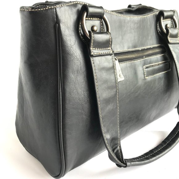 TRINITY RANCH Teal Tooled Genuine Leather Bag - Picture 6 of 15